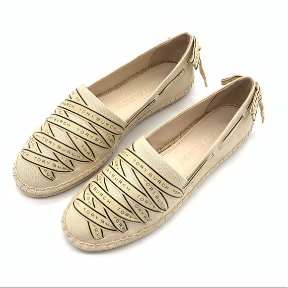 NIB Tory Burch Tory Ribbon Espadrille-Recycled Canvass - Picture 2 of 6